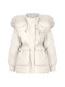 Off-white fur collar hooded down jacket women's winter new thickened warm design mid-length zipper jacket