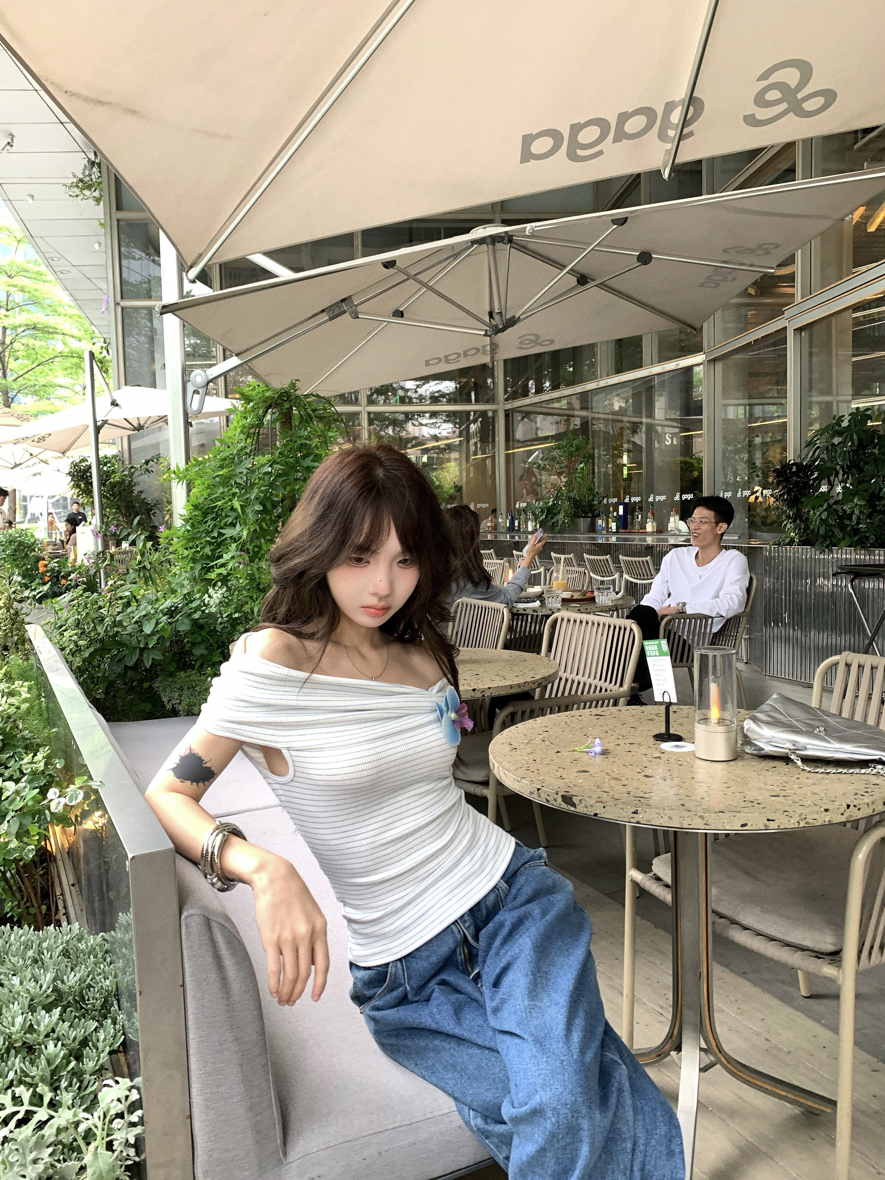 Black Strawberry Striped Off-Shoulder Sleeve T-Shirt For Women Summer 3D Flower Pure Desire Unique Stunning Short Top_voghion.com