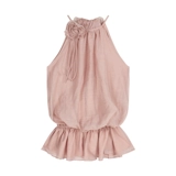 Трехмерная летняя мини-юбка без рукавов, корсет, в цветочек, свободный крой, А-силуэт