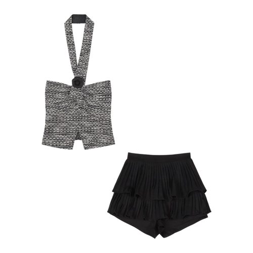 Горный чай, майка топ, короткая футболка без рукавов, в стиле Шанель, облегающий крой