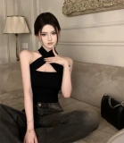 Сиреневая черная майка топ, дизайнерский корсет, тренд сезона