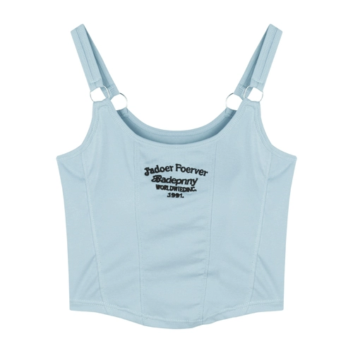 Дизайнерская короткая майка топ без рукавов, с рукавом, тренд сезона