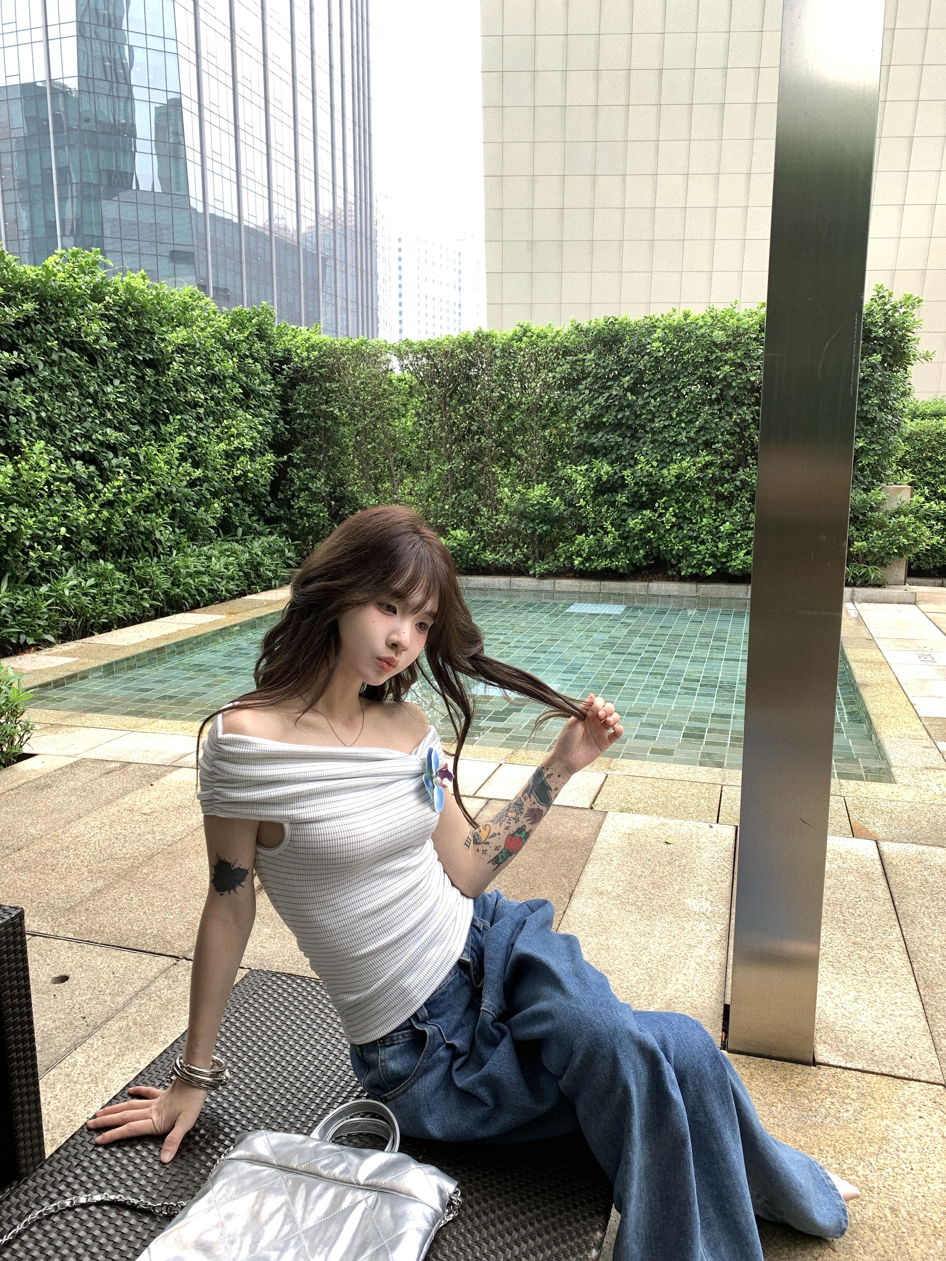 Black Strawberry Striped Off-Shoulder Sleeve T-Shirt For Women Summer 3D Flower Pure Desire Unique Stunning Short Top_voghion.com