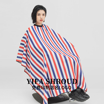 Internet celebrity retro striped barber apron hair salon high-end classic apron hair salon special non-stick hair apron fashion