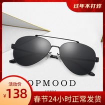 Net red street shot polarized sunglasses male anti-UV toad mirror driver mirror Korean version of the tide round face sunglasses female ins