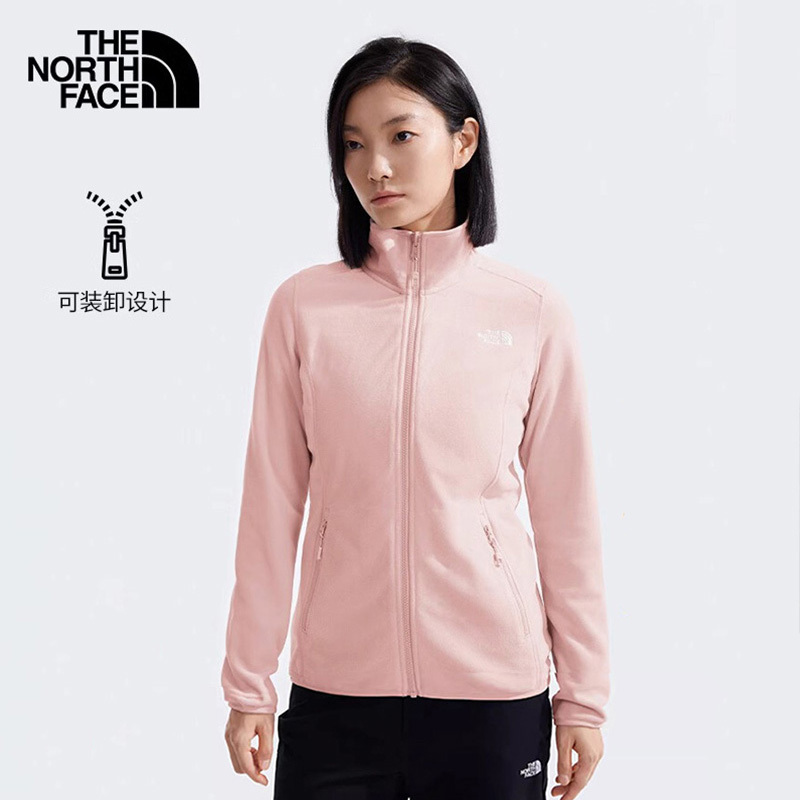Thenorthface North Face Jacket Liner Women's Autumn and Winter Outdoor Soft, Plaid and Warm Fleece Jacket 8Ayf