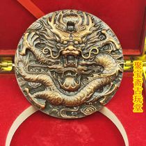 2012 Chinese zodiac Dragon high relief large bronze badge 80mm bronze badge badge commemorative medal with box with certificate
