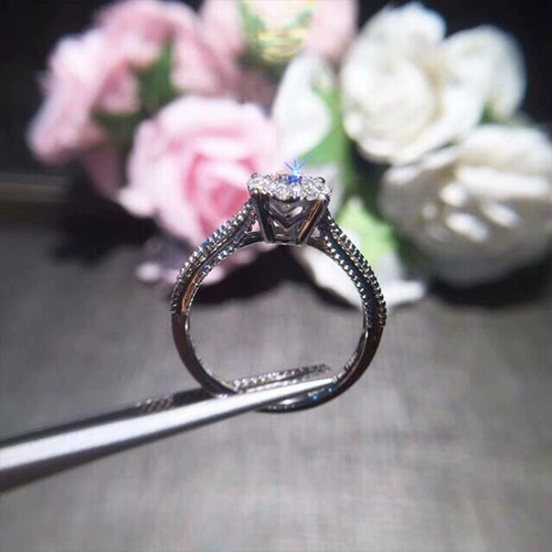 俪萌珠宝 Бриллиантовое обручальное кольцо, золото 750 пробы, 1 карат