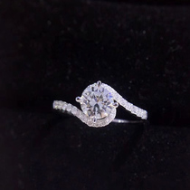 Li Meng jewelry 18K gold diamond ring Wedding 20-point diamond ring female 1 carat request wedding display diamond
