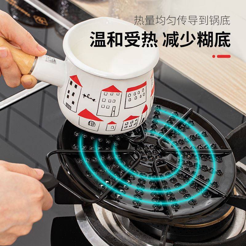 Thermal conductive disc enamel pan Living hot milk originally blackboard frying pan Liquefied Gas Cooker God Instrumental cooling fins Iron heating cushion
