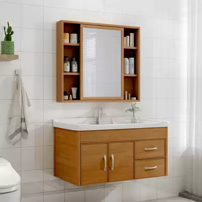 Bathroom cabinet combination dressing room mirror washing table carbon fiber bathroom bathroom face washing basin