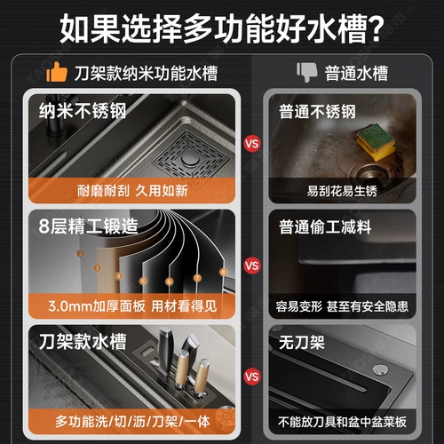 Раковина, большая одинарная мойка для овощей, кухонная бытовая мойка, мойка для овощей из нержавеющей стали 304, настольная верхняя и нижняя раковина, многофункциональная