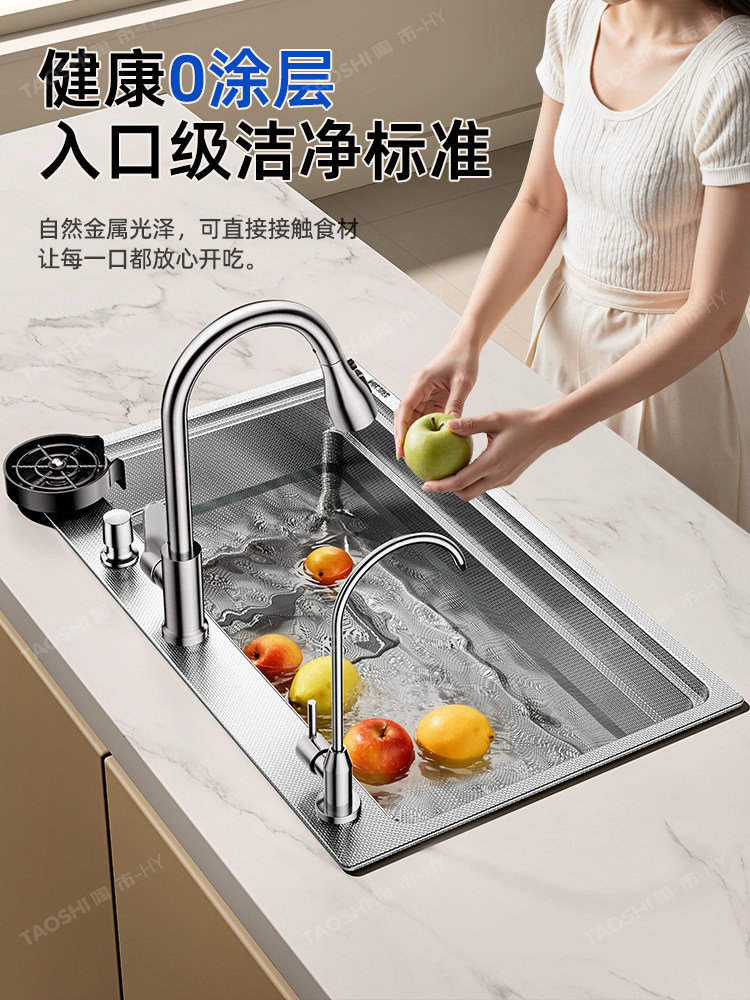 2026 New Model Large Single Sink 304 Stainless Steel Thickened Vegetable Washing Basin for Home Kitchen Sink Above Counter or Undermount Basin