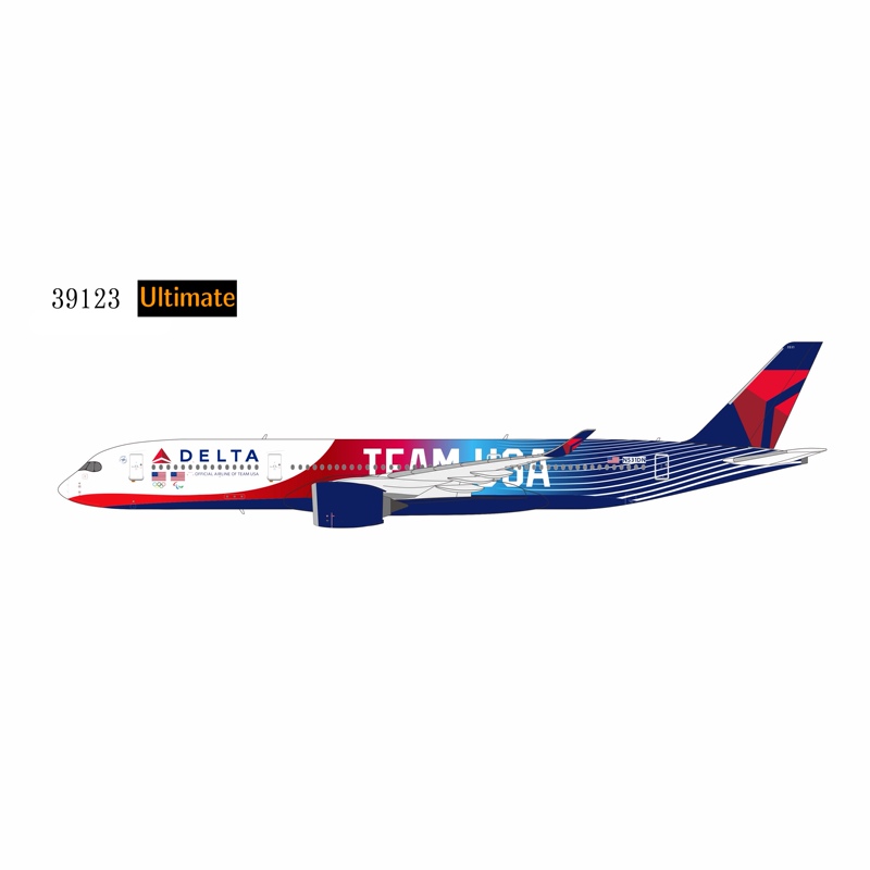 Pre-Release Ng1:400 Delta Airlines Team Usa Airbus A350-900 N531Dn Alloy Aircraft Model Passenger Plane