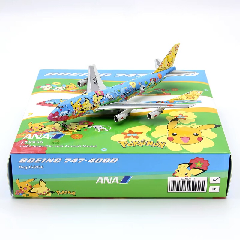 Geministar1:400 All Nippon Airways Ana747-400 Ja8956 Pokémon Painted Airplane Model