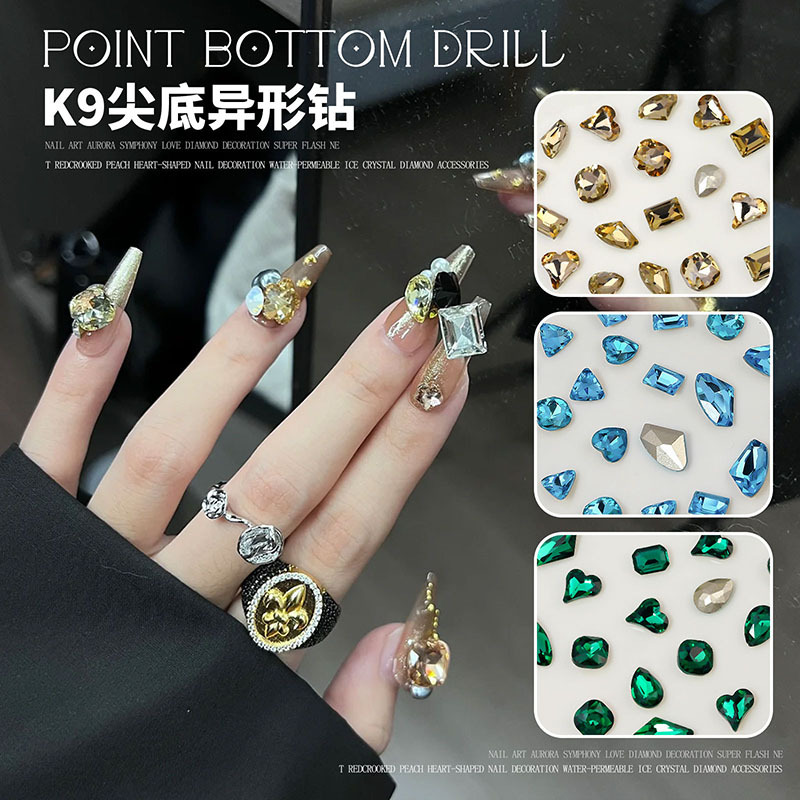 Nail Art K9 Mixed Pack of 20 Crystal Rhinestones in Various Shapes: Heart, Rectangular, Irregular Heart, Water Drop, Axe-Shaped Decorations DIY Accessories Nail Art K9 Mixed Pack of 20 Crystal Rhinestones in Various Shapes: Heart, Rectangular, Irregular Heart, Water Drop, Axe-Shaped Decorations DIY Accessories