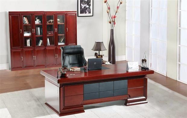 Bàn ghế văn phòng điều hành gỗ rắn sơn da ông chủ bàn đơn giản hiện đại phong cách tổng thống quản lý ghế văn phòng kết hợp - Nội thất văn phòng tủ đựng hồ sơ mini
