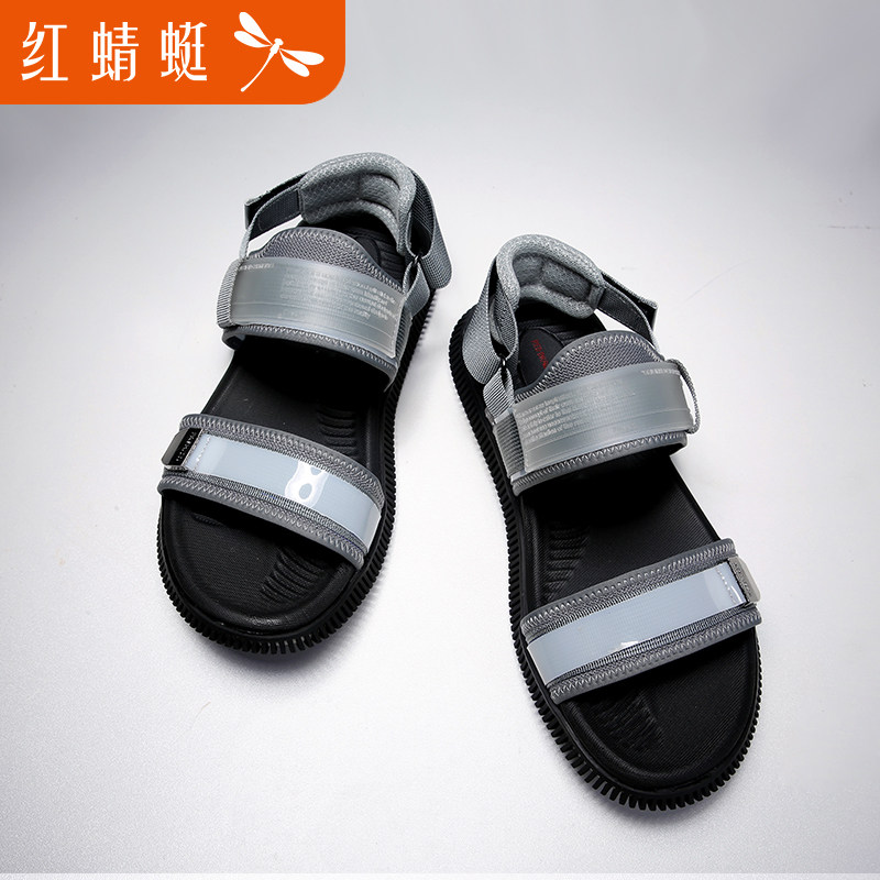 Red Dragonfly brand sandals male summer student youth non-slip waterproof deodorant sports leisure beach shoes soft sole
