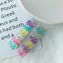 Gummy bear hairclip headwear rainbow hair card girl hair jewelry Net red color word clip candy jelly card
