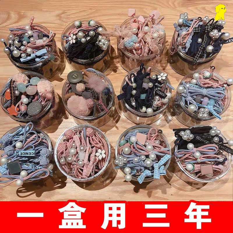 Hairband female ins Net red rubber band tie head cute Hairband simple Net red leather case Hairband Mori Korean headdress