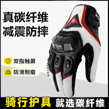 Motorcycle Gloves for Summer Riding, Anti-Slip Touch Screen Gloves for Men, Anti-Fall, Carbon Fiber, Wear-Resistant, Breathable, All-Season Style