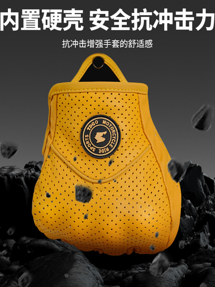 Motorcycle Summer Riding Gloves, Retro Cruiser Half-Finger Gloves, All-Season Windproof, Breathable, Anti-Fall, Protective, Universal for Men