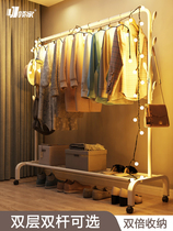 Drying rack floor folding bedroom drying hanger dormitory simple hanging hanger rod type household indoor cold clothes shelf