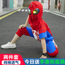 Vêtements de Spider-Man Enfants Garçon de sortie Printemps Eté Vêtements Short Sleeve Wardress Cotton 61 Performance cos Ottmann