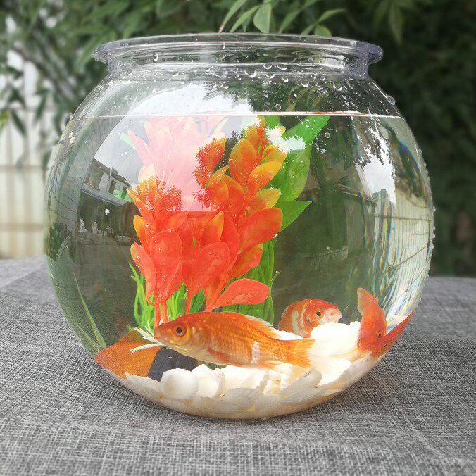 Cylinder old easy pc plastic fish tank transparent non-imitation glass rectangular large size small round