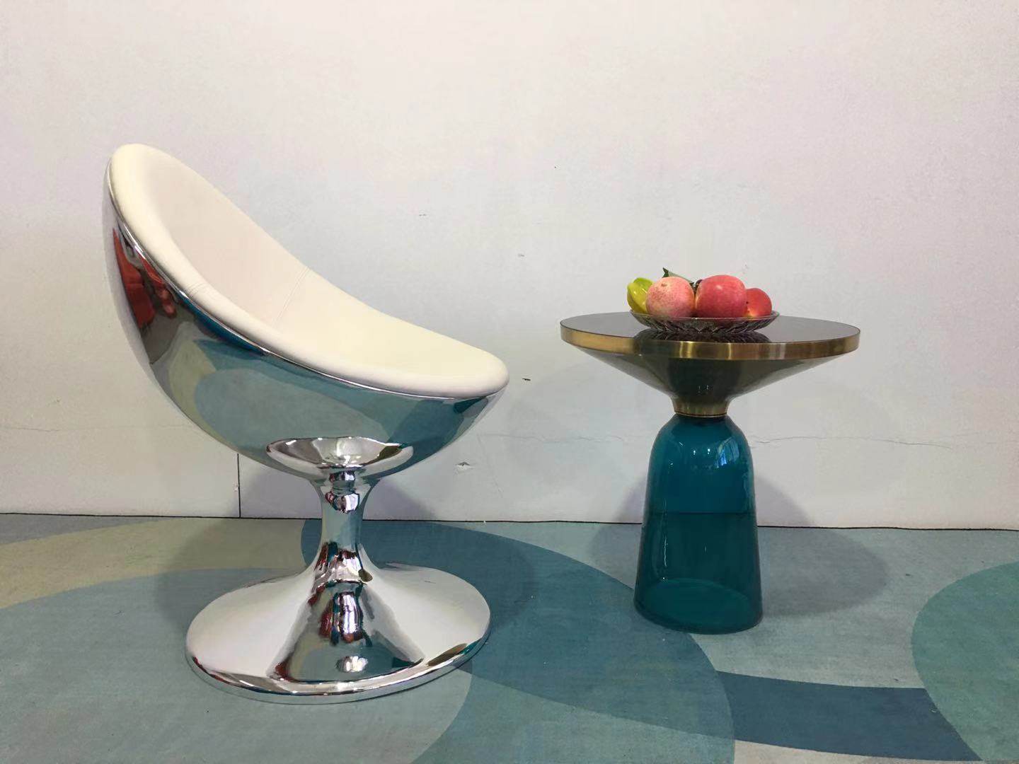 New master design glass fiber fashion glass chair front desk chair milk tea shop cafe bar single chair