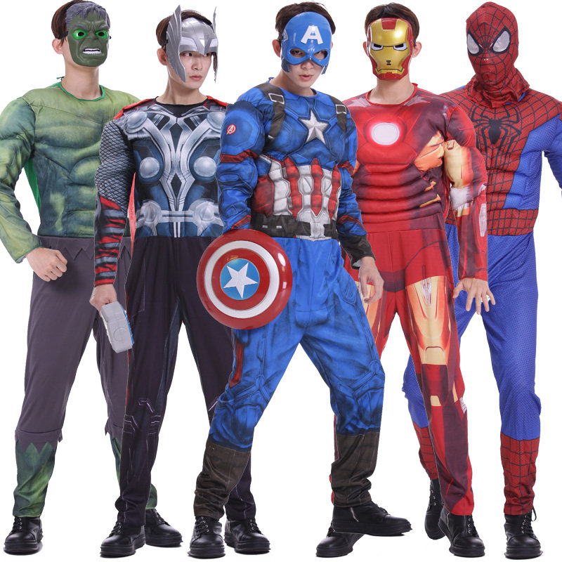 Halloween Cos Wonder Woman's American Amazed Captain Adult Avengers' Union Spider-Man Tight Performance Suit-Taobao