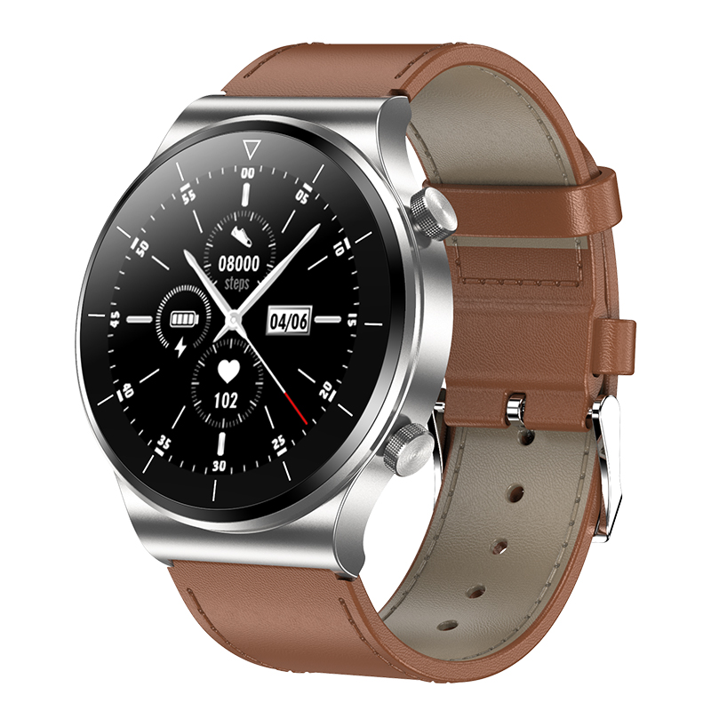 Brown Beltfashion business affairs intelligence Wrist watch motion male Bluetooth conversation listen to the music Round screen Bracelet heart rate blood pressure Blood oxygen monitor waterproof run multi-function apply Android Huawei gt2pro Apple Pedometer