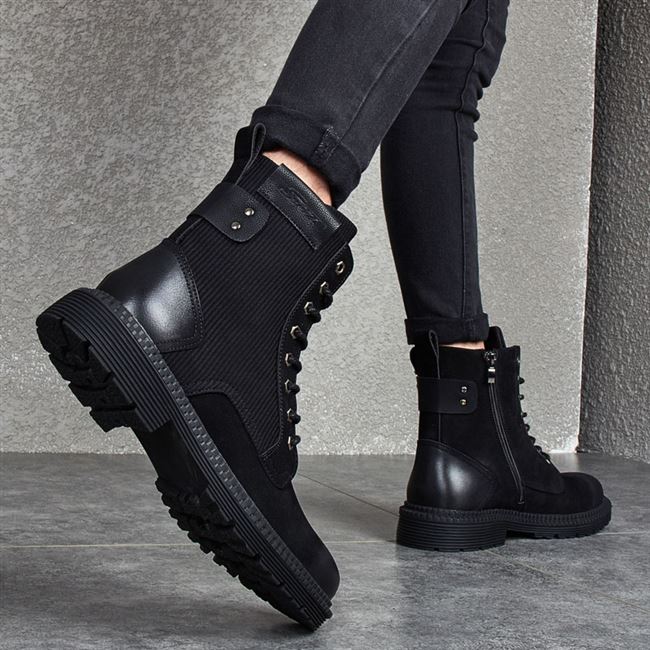 Martin boots nam cao cổ bốt da phiên bản Hàn Quốc của xu hướng hoang dã trên sa mạc thu đông tăng dụng cụ bốt ngắn - Kính đeo mắt kính