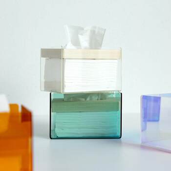 Nordic wooden acrylic simple modern tissue box living room coffee table desktop storage creative ornament drawer box