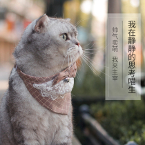  Ji Zaizi pet scarf Cat saliva towel Lace four seasons universal bib cat triangle scarf Bib scarf jewelry