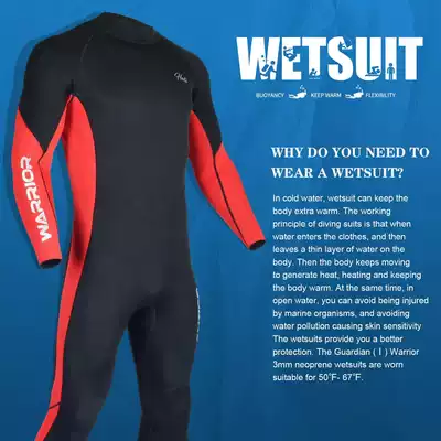 Trendy 3mm surf suit cold clothing snorkeling swimming equipment male one-piece sunscreen waterproof female cold-proof snorkeling winter swimming