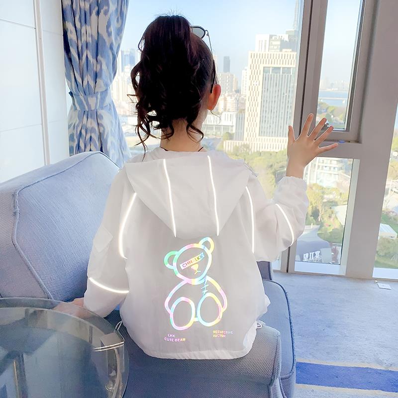 South Korean girl sunscreen in summer clothing 2021 Ocean sends children Summer skin clothes girls light and thin sunscreen jacket tide