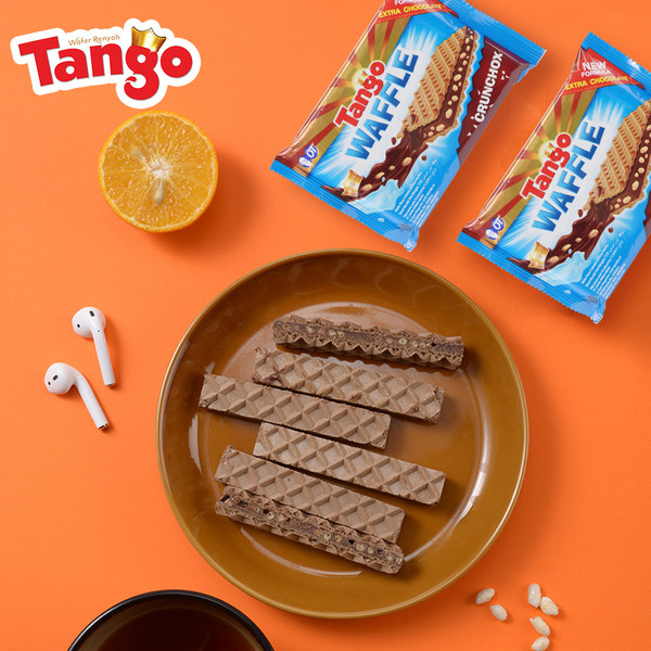 印尼进口 Tango 奥朗探戈 乳酪威化饼干 52g*8袋 天猫优惠券折后￥14.9包邮（￥29.9-15）咔咔脆巧克力威化饼干48g*8袋可选