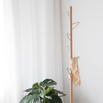 Nordic solid wood brass coat rack creative hanger simple floor-to-ceiling home bedroom simple modern living room porch