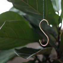 Nordic solid wood single retro brass S hook drawing seal oil solid kitchen bathroom bathroom single hook hook