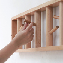 Nordic solid wood wall-mounted rotary hanger Japanese home entrance walls creative coat adhesive hook wall adhesive hook