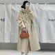 Hooded long double-sided cashmere coat Korean version