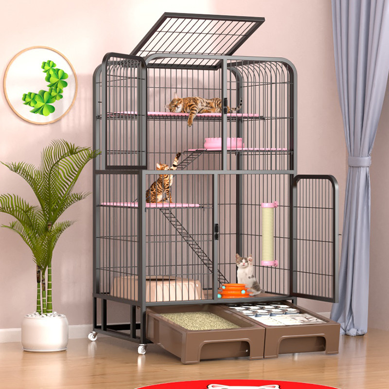 Widening Terrace Pet Shop Stainless Steel Cage Cat Cage Home Interior Super Free Space Portable Outdoor