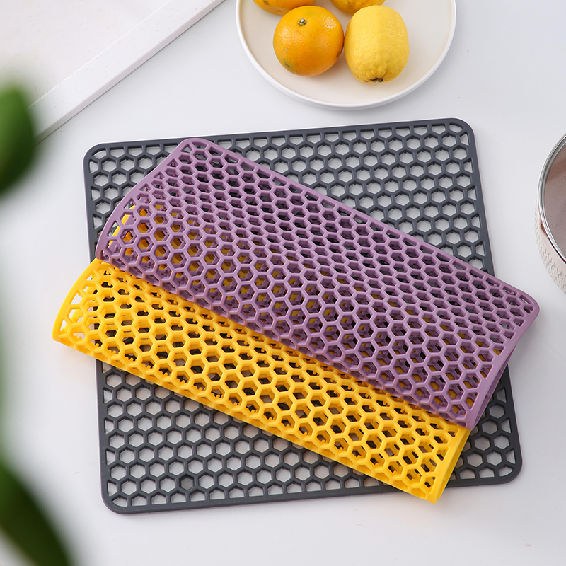 Creative multi -purpose kitchen sink Protective hollow silicone thickened dish cup cup cup pad insulation anti -sliding filtering pad