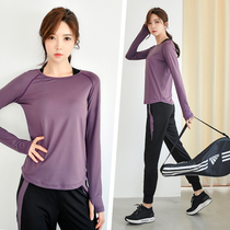 2021 autumn long sleeve yoga clothes women gym sports set leisure morning running clothes loose fat mm size
