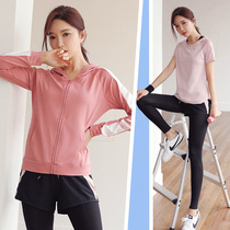 2021 new spring summer yoga suit women loose professional sportswear long sleeve gym morning running suit plus size