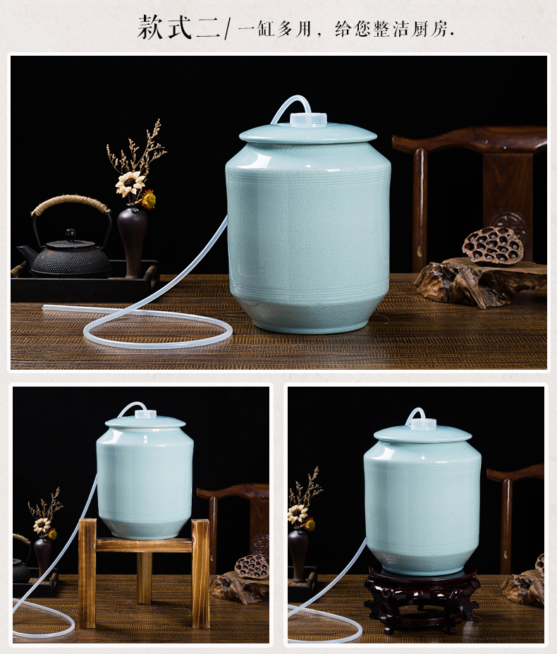 Kunfu tea bucket pumping model of tank ceramic household kitchen tea water tap them with tea water storage tank
