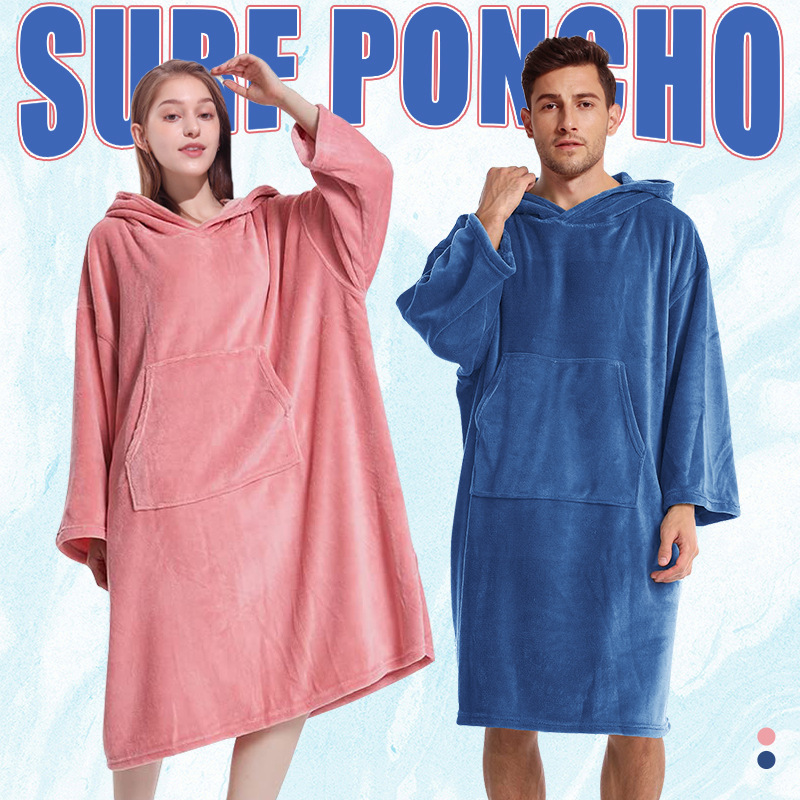 Amazon Thickened Coral Fleece Thermal Changing Robe for Swimming and Diving, Adult Unisex Hooded Wearable Bath Towel Amazon Thickened Coral Fleece Thermal Changing Robe for Swimming and Diving, Adult Unisex Hooded Wearable Bath Towel