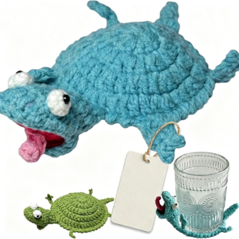 Funny Crochet Lizard Coasters Funny Crochet Lizard Coasters
