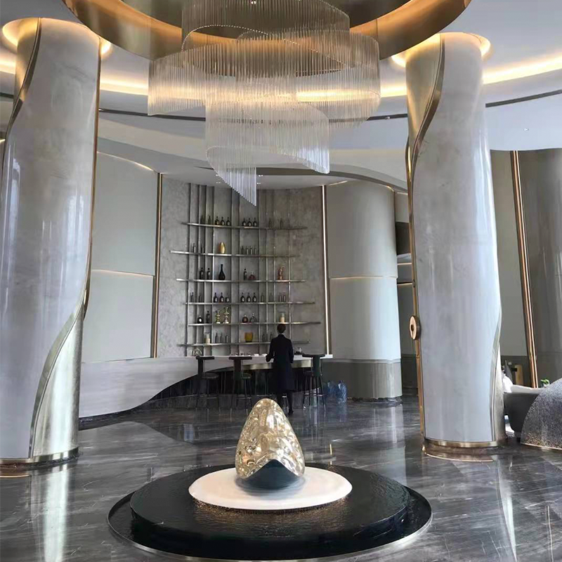 GRG Mall Sample House Display Center Exhibition Hall Large Space Pre-Built Fiberglass Plaster Package Column Styling Manufacturer Direct